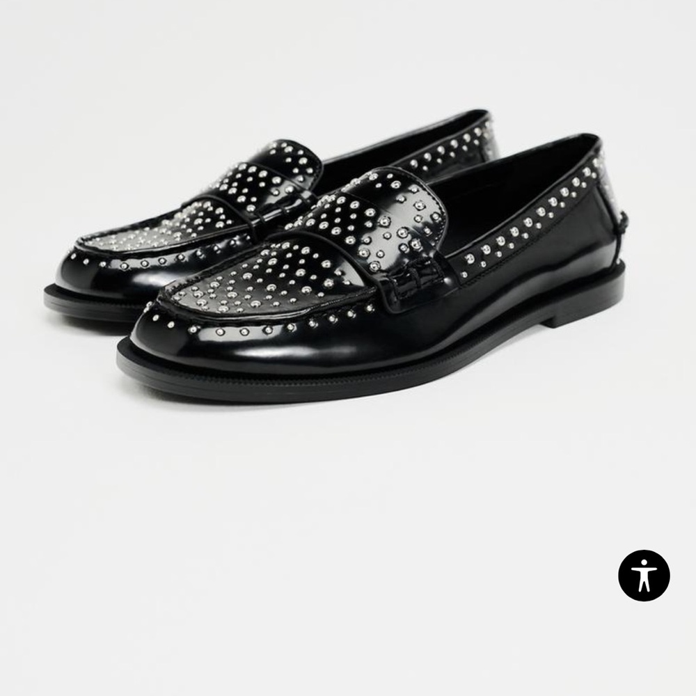 NWT Zara Studded Loafers